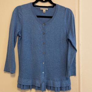 Cotton/silk 3/4 sleeves cardigan